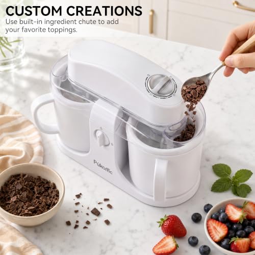Home Ice Cream Maker Machine with 2 Ice Cream Bowls