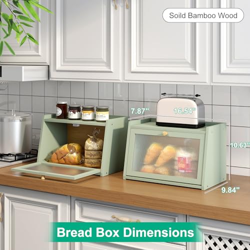 Green Bread Box for Kitchen Counter