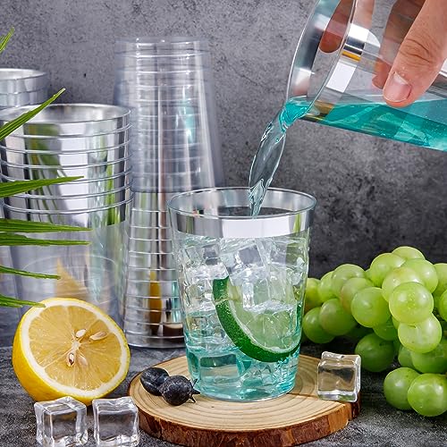 100PCS Silver Plastic Cups (100 Count)