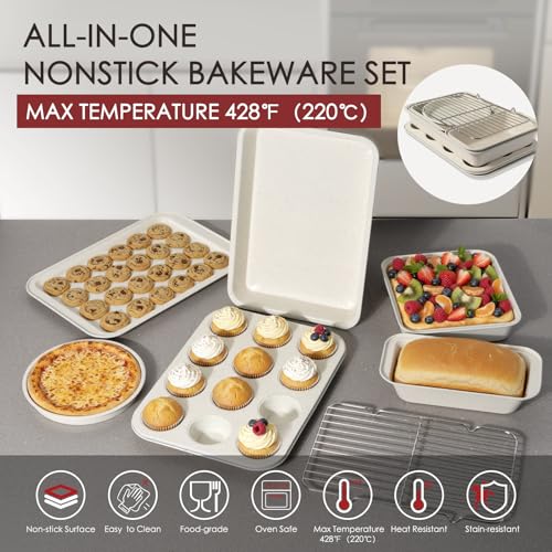 Pots and Pans Set Non Stick 31 Piece Kitchen Nonstick Cooking Cookware Sets with Grill Pan Saucepan Baking Sheet Utensil
