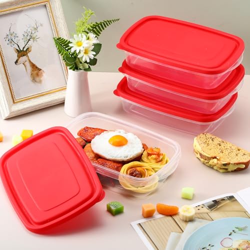 18 Pcs 33 oz Plastic Food Storage Containers with Lids (18 Count)