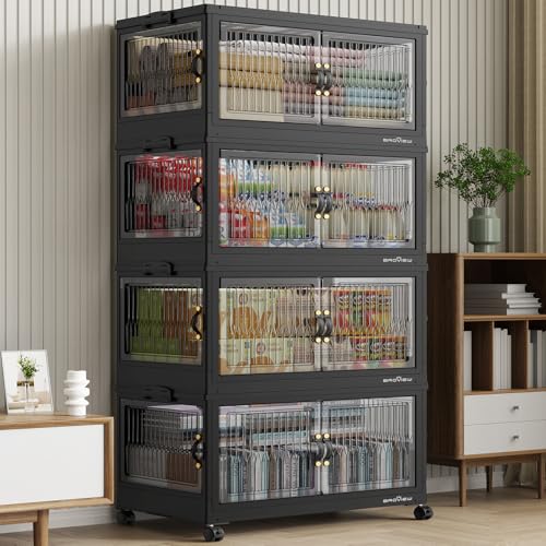 480Qt Stackable Storage Bins with 3 Lids (4 Count)