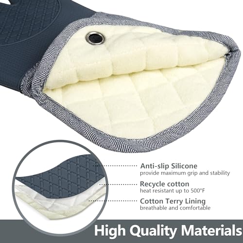 Professional Microwave Silicone Oven Mitts one Pair (3 Count)