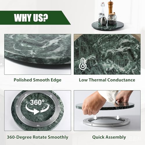 12" Marble Lazy Susan Turntable
