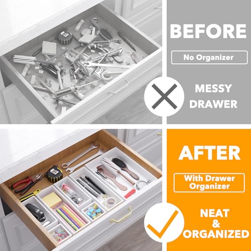 7 Piece Bamboo Drawer Organizer Storage Boxes Set