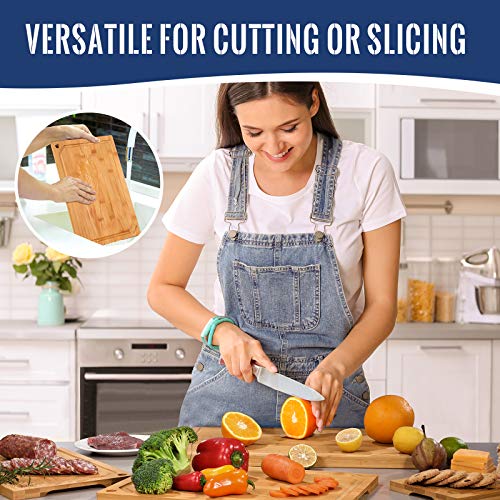 4 Piece Extra Large Bamboo Cutting Boards Set for Kitchen (4 Count)