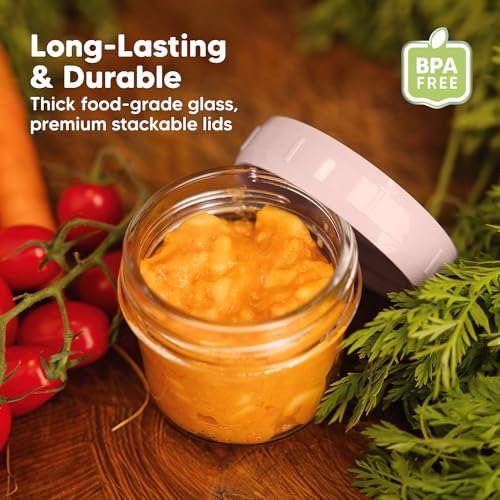 12pk 4oz Glass Baby Food Containers with Lids (12 Count)