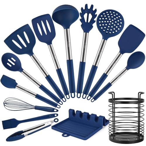 446°F Heat Resistant Silicone Kitchen Utensils (14 Count)