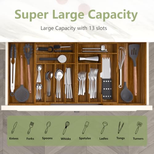 Extra Large Silverware Drawer Organizer