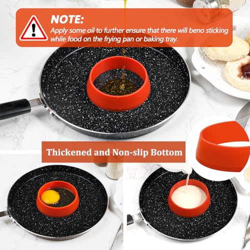 6 Pack 3.15 Inch Nonstick Silicone English Muffin Rings
