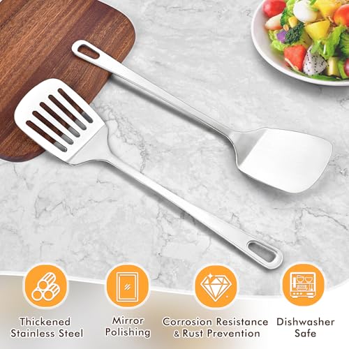2 Pcs Stainless Steel Spatulas Set (2 Count)