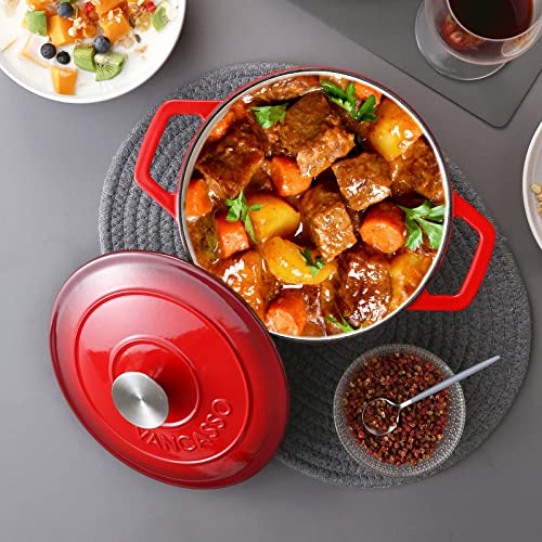 3.5 Qt Enameled Cast Iron Dutch Oven with Lid & Handles