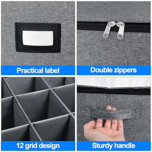 2 Pack Stemware and Glassware Storage Cases (2 Count)