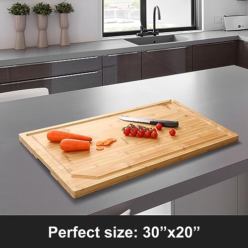 30 x 20 Extra Large Bamboo Cutting Board for Kitchen