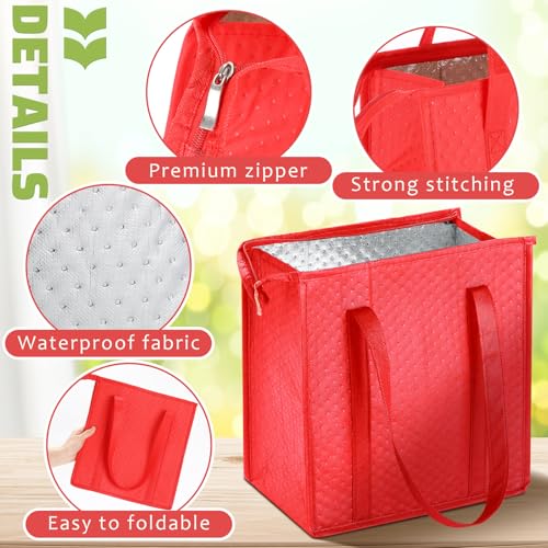 4 Pcs Insulated Grocery Bags Reusable (4 Count)