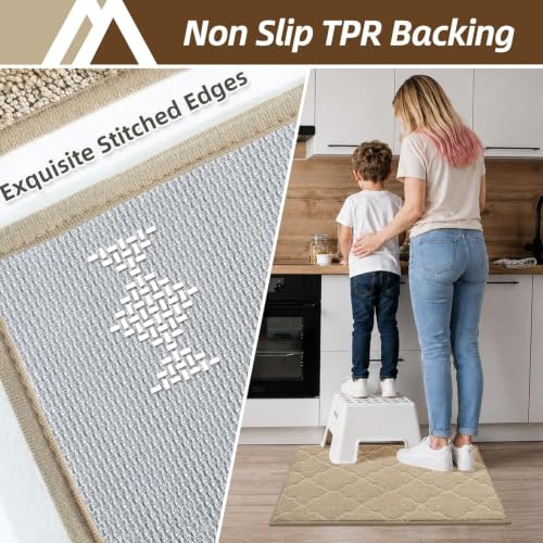 Soft Kitchen Rugs Set of 2 Non Slip 24"x36"+24"x60" (25.984 Sq Ft)
