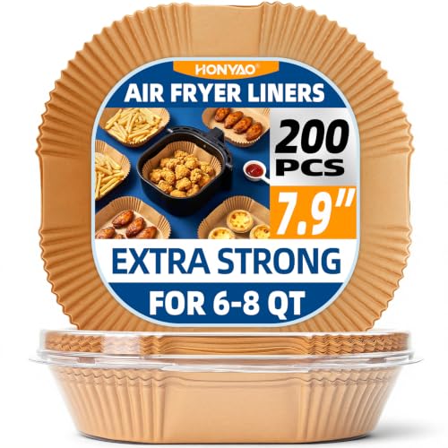 200pcs 6 8 Qt Air Fryer Disposable Paper Liners 7.9 inch (200 Count)