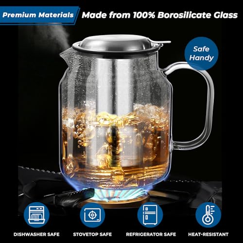 68oz Glass Teapot with Infuser (68 Fl Oz)