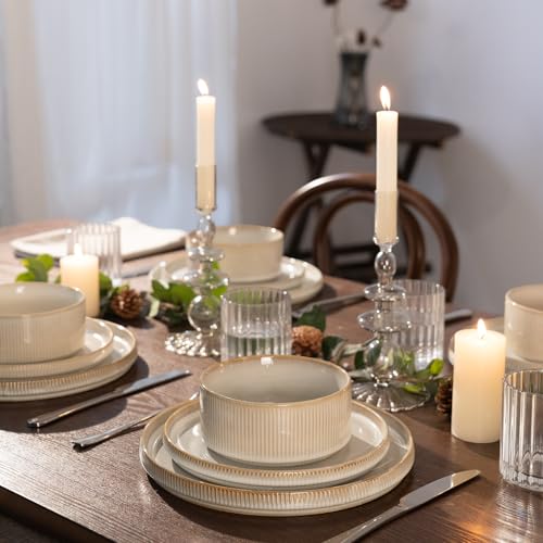 Star Stoneware Dinnerware Sets with Pasta Bowls (16 Count)