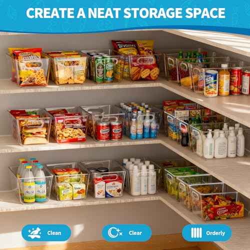 Clear Fridge Organizer with Handles & Lids