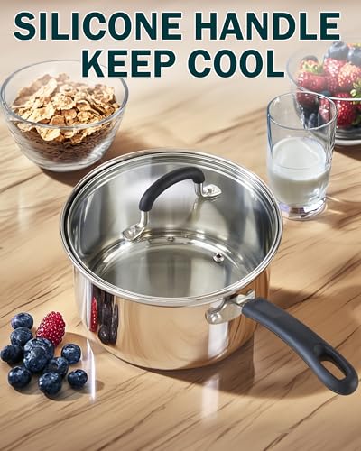 Professional 1 Quart and 2 Quart Stainless Steel Saucepan Set with Lids