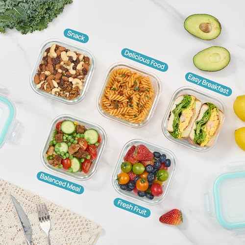 5Pack 17.5oz Glass Storage Containers with Lids (5 Count)