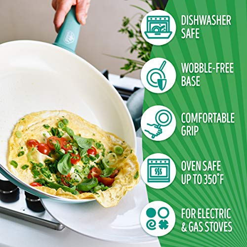 Soft Grip Healthy Ceramic Nonstick 12 Piece Cookware Pots and Pans Set