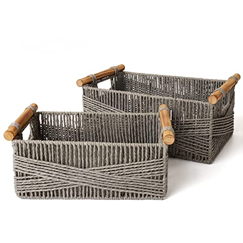 Wicker Storage Baskets for Organizing (2 Count)