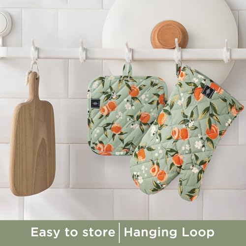 Oven Gloves Heat Resistant Potholder Set Oven Gloves with Anti (2 Count)