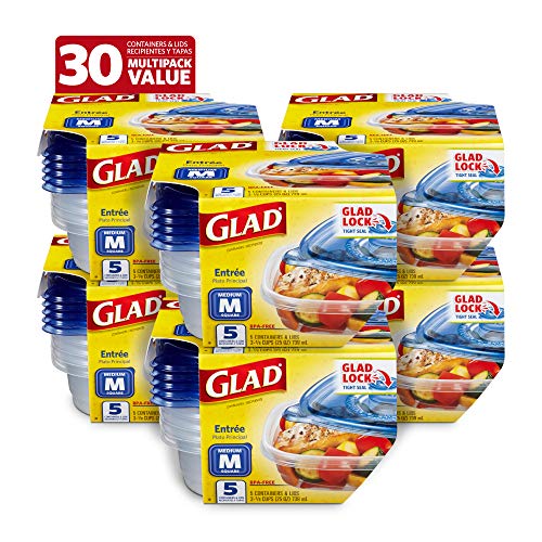 GladWare Entree Food Storage Containers with Lids (30 Count)