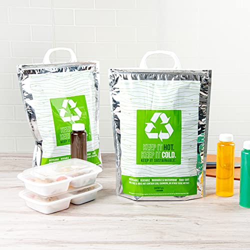 Green And Silver Plastic Thermal Bag
