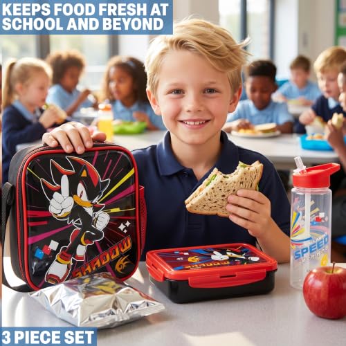 Shadow the Hedgehog Boys Lunch Box 3Pc Set (3 Count)