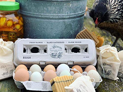 Egg Cartons Adorable Printed Design for Farm Fresh Eggs (25 Count)