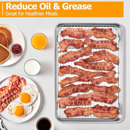 20x14 Inch XL Stainless Steel Baking Sheet with Cooling Rack Set (10 Count)
