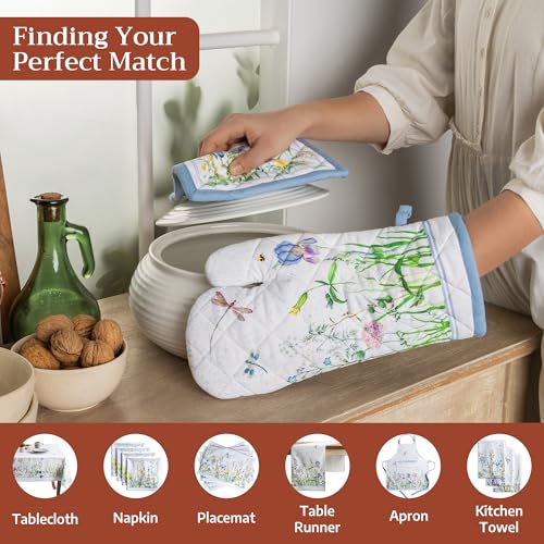 100% Cotton Oven Mitt & Pot Holder Set