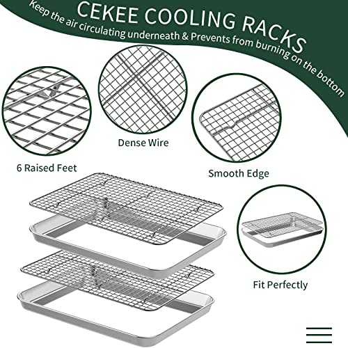 Jelly Roll Pan with Cooling Rack Set [2 Baking Pans + 2 Baking Racks]