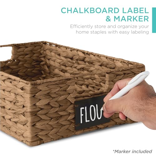 Set of 4 16x12in Large Water Hyacinth Pantry Baskets (4 Count)