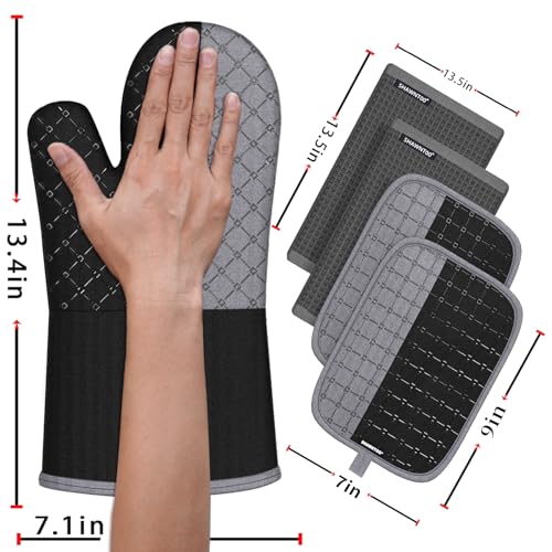 Oven Mitts and Pot Holders Sets 6pcs (6 Count)