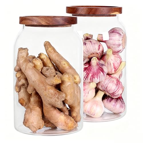1 Gallon Glass Jar with Wooden Acacia Airtight Lid