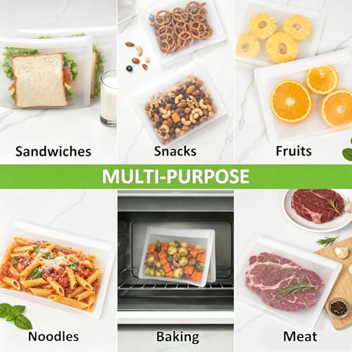 Reusable Sandwich Bags & Snack Bags Set (8 Count)