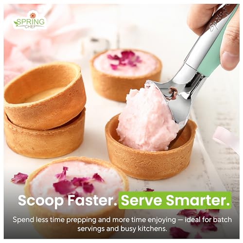 Heavy Duty Metal Ice Cream Scoop with Soft Grip Handle