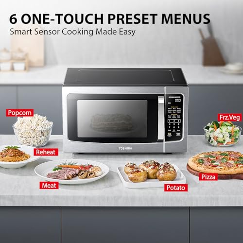 ML-EM45PIT(SS) Countertop Microwave Oven with Inverter Technology, Kitchen Essentials, Smart Sensor, Auto Defrost, 1.6 Cu.ft, 13.6" Removable Turntable, 33lb.&1250W, Stainless Steel