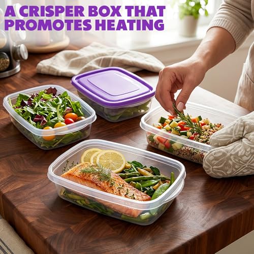 18 Pcs 33 oz Plastic Food Storage Containers with Lids (18 Count)