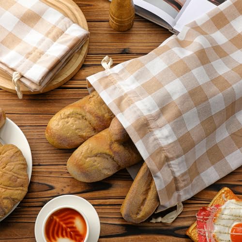 2 Pcs Linen Bread Bags for Homemade 13 x 17 Inches Sourdough Bread Container Reusable Linen Storage Bag with Plastic Saver Natural Large Storage for Artisan Bag (2 Count)
