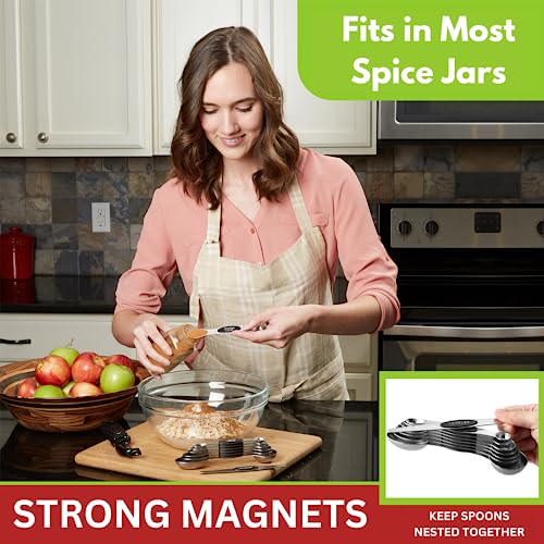 Stainless Steel Magnetic Measuring Spoons Set of 8