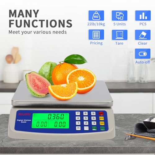 Large Digital Kitchen Scale 22LB Commercial Scale for Food Baking Bread Cooking Meat
