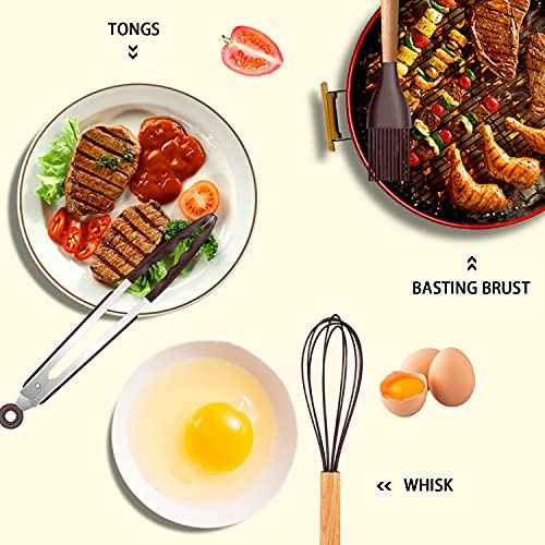 Silicone Cooking Kitchen Utensils Set (17 Count)