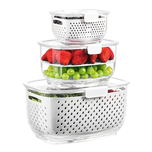 Fresh Produce Vegetable Fruit Storage Containers 3Piece Set