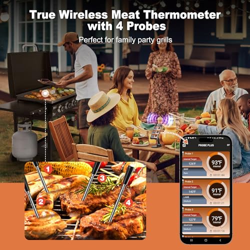 Smart Wireless Meat Thermometer 4 Probes (4 Count)