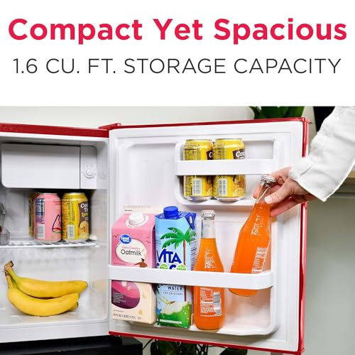 EFR176 RED 1.6 cu. ft. Retro Bar Fridge with Side Bottle Opener